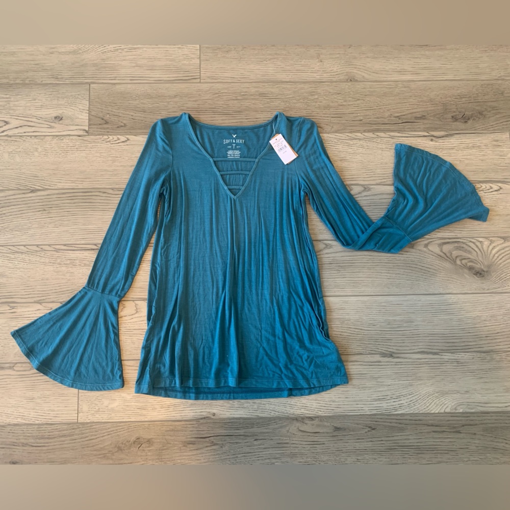 Extra Small American Eagle Super soft blue long sleeve